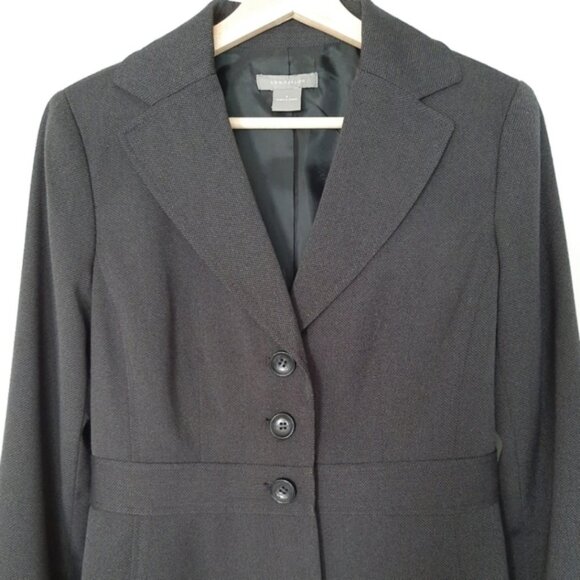 ANN TAYLOR Waist Defined Classic Blazer Suit Jacket Gray Sz 2 - Picture 5 of 8
